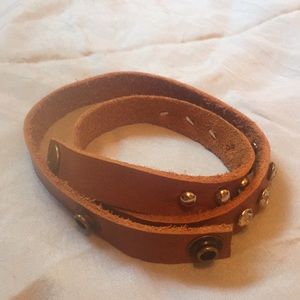 🌟BOGO🌟Brown Leather stud bracelet.